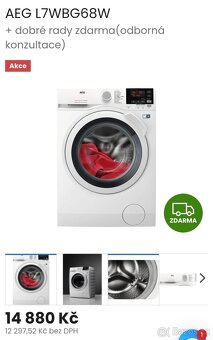 Prodáno AEG 8kg/4kg 1600ot. parní, pračkosušička - 9