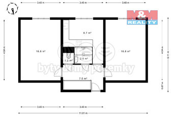 Prodej bytu 2+1, 52 m², Praha, ul. Olbrachtova - 9