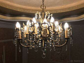 Starožitný zlatý lustr - 9