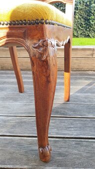 Dubové židle Ludvík XV. Řezbované 6 ks - 9