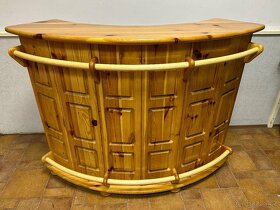 Dřevěný bar a 3 barové židle, masiv borovice - 9