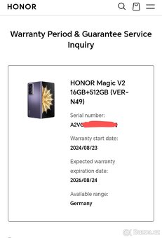 Honor Magic V2 16/512GB Black Leather TOP stav - 9