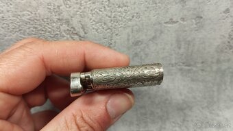 Starožitný stříbrný zajímavý zapalovač, 33g, ag - 9