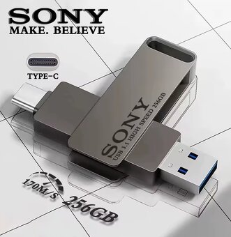 Flash disk "2v1"SONY_128GB+micro-USB-C+USB 3.1_otočný, NOV - 9