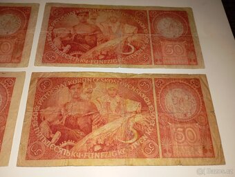 BANKOVKY 50 KČS 1929, RŮZNÉ SÉRIE, VŠE NEPERFOROVANÉ - 9