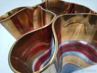 Krásná vypalovaná váza na plastickém skle Antonie Jankovcová - 9