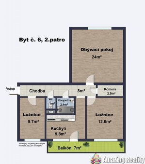 Prodej zděného bytu 3+1 s garáží a balkonem, v obci Mileč - 9