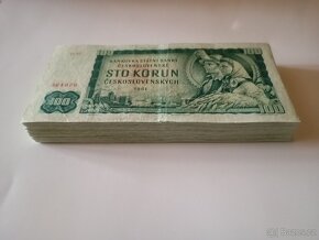BALIČEK 100 KUSŮ BANKOVEK 100 KČS 1961, POUZE VZÁCNĚJŠÍ SÉRI - 9