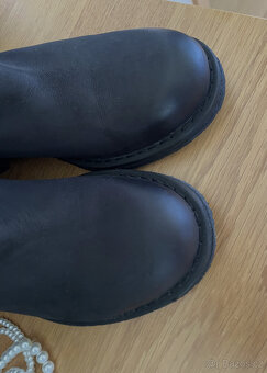 Černé luxusní natahovací kožené kozačky Felmini, vel. 39 - 9