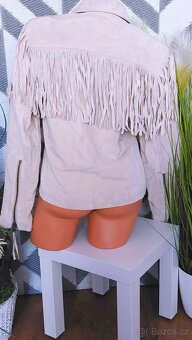 KOŽENÁ BUNDA S TŘÁSNĚMI - MOTO STYL - H&M - vel. 46 - 9