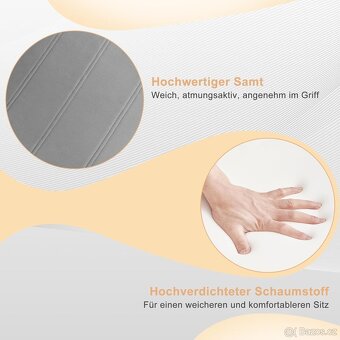 Nový set 4 kusů jídelních židlí, samet šedá, chrom - 9