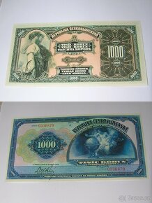 Kopie vzácných 1 republikových bankovek - Mucha - - 9
