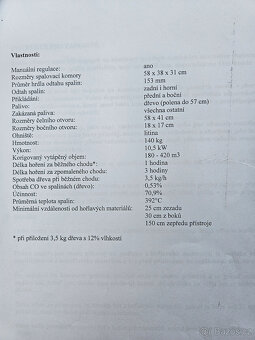 Litinová krbová kamna GODIN LE CARVIN 10,5kw - 9