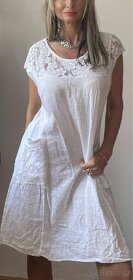 Bílé lehké bavlněně šaty - L/XL/XXL - 9