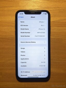 iPhone XR Black 64GB - BATERIE 100% + NOVÝ DISPLEJ - 9