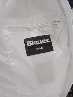 Blauer vysoce luxusní zimní péřový kabát - 9