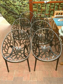 Luxusní designová křesla Koral, kouřový polykarbonát 6ks - 9