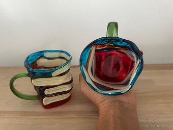 Hrnek, sklo ručně malované. - 9