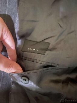 Pánské sako Zara Man – 100% vlna, elegantní proužek - 9