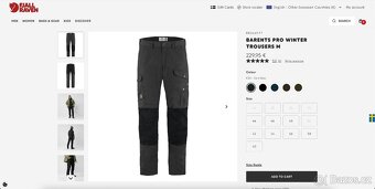 Zánovní kalhoty Fjallraven Barents Pro Winter Trousers M - 9