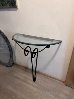 Kovaný stůl, židle, zrcadlo a lampa - 9