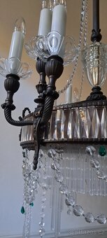 Starožitný velký secesní lustr, secese - 9