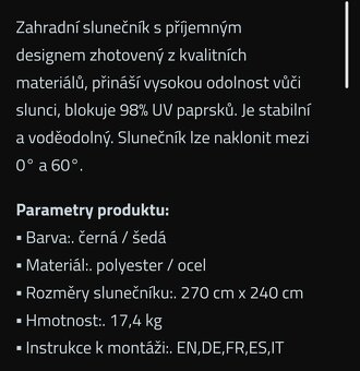 Slunečník 270x270cm - 9