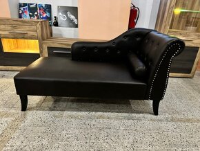 Luxusní CHESTERFIELD Lenoška hnědočerná Jako Nová - 9