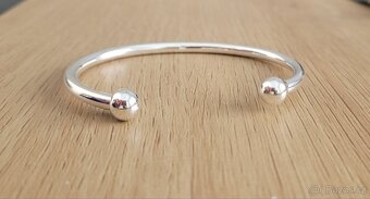 Nový dámský stříbrný náramek 925 kuličkový otevřený uni vel - 9
