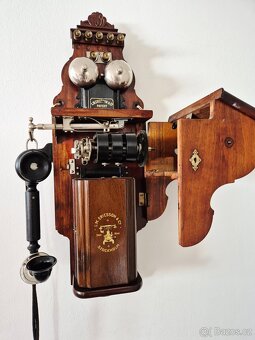 Starožitný nástěnný telefon L.M.Ericsson, rok 1905 - 9