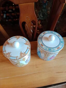 Dvě krásné staré porcelánové dózy na sušenky - 9