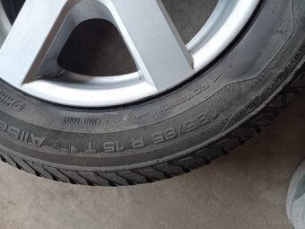 Alu 4x100 R15 ET38 6J15 obuto na celoroční 185/65/R15 - 9