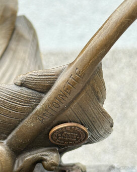 Luxusní bronzová socha Pírko s holuby elegantní dekorace - 9