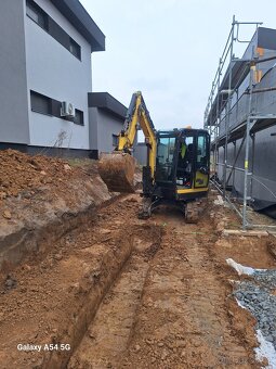 Výkopové práce minibagrem Yanmar, přeprava vozíkem 3t - 9
