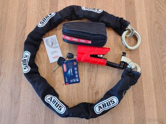 Zámek na moto ABUS Granit Detecto 8077 červený + řetěz Abus - 9
