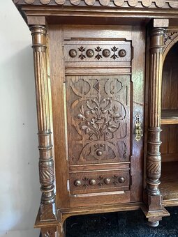 Starozitny secesni pribornik vc. stolu, zidli a komod - 9