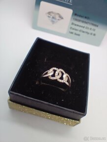 Dámský prsten z bílého zlata s diamanty-certifikované - 9