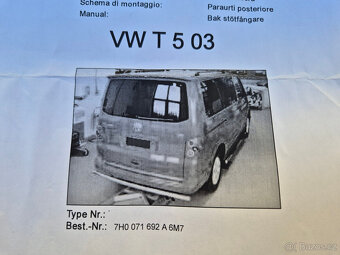 Nový originál ochranný rám zadního nárazníku VW T5 - 9