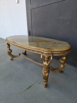 Bronzový figurální stůl s mramorem - 9