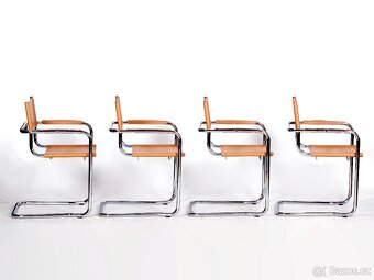 Chromované židle ve funkcionalistickém stylu, 4 ks. - 9