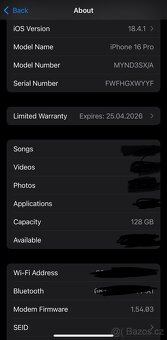iPhone 16 pro 128 gb černý titan - 9