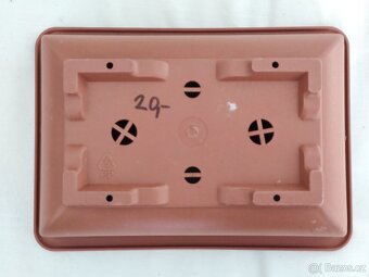 Květináč bambus., hnědý, terakota, nízký, plech., plast.obal - 9