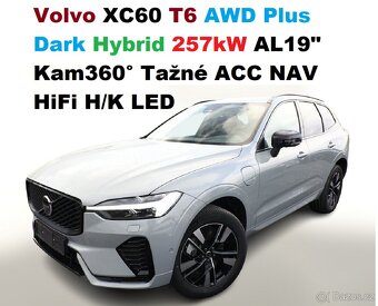 XC60 T6 AWD Dark+ Hybrid Kam360° Kůž AL19 HiFi-H/K Tažn 9/25 - 9