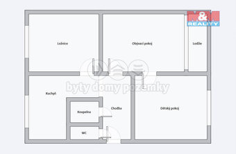 Prodej bytu 3+1, 69 m², OV, Kadaň, ul. Budovatelů - 9
