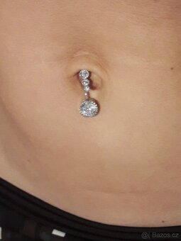 Nový piercing do pupíku třpytivý chirurgická ocel nový - 9