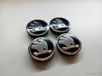 Středové krytky Škoda chrom, 56x52mm - 9