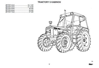 Zetor 3320-6340 díl. příručka, návod, kat. dílů 3340-7340 - 9