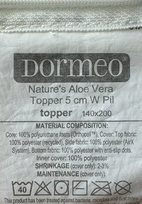 Přistýlka Nature's Aloe Vera - DORMEO 140x200 - 9