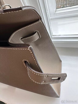 Hermes Kelly Bag 32 Etoupe S fakturou, krabicí, prachovým sá - 9