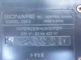 ČISTIČE,ZVLHČOVAČE,OSVĚŽOVAČE VZDUCHU BIONAIRE CM-3, - 9